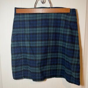 Tartan Mini Skirt in Blue and Green